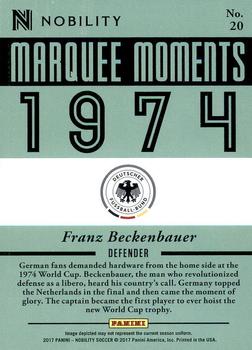 2017 Panini Nobility - Marquee Moments #20 Franz Beckenbauer Back