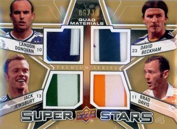 2012 Upper Deck MLS - Super Stars Quad Materials Premium Series #SS-MID Landon Donovan / Jack Jewsbury / David Beckham / Brad Davis Front
