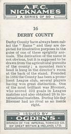 1933 Ogden’s Cigarettes AFC Nicknames #16 Derby County Back