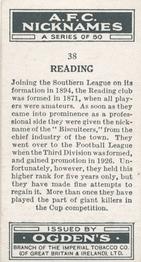 1933 Ogden’s Cigarettes AFC Nicknames #38 Reading Back