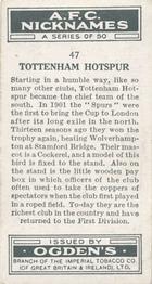 1933 Ogden’s Cigarettes AFC Nicknames #47 Tottenham Hotspur Back