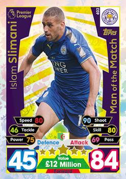 2017-18 Topps Match Attax Premier League - Man of the Match #403 Islam Slimani Front