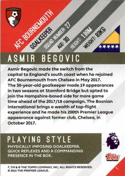 2017-18 Topps Premier Gold #1 Asmir Begovic Back