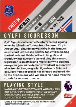 2017-18 Topps Premier Gold #47 Gylfi Sigurdsson Back