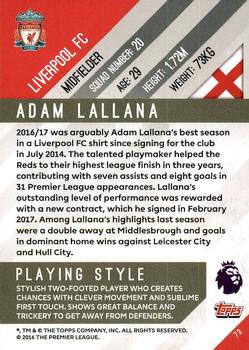 2017-18 Topps Premier Gold #73 Adam Lallana Back
