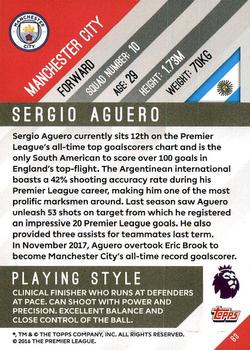 2017-18 Topps Premier Gold #83 Sergio Aguero Back