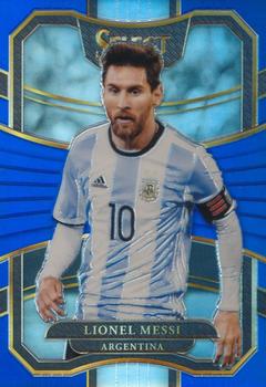 2017-18 Panini Select - Blue #76 Lionel Messi Front