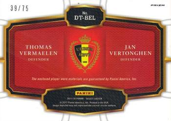 2017-18 Panini Select - Double Team Memorabilia Orange #DT-BEL Thomas Vermaelen / Jan Vertonghen Back