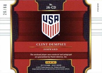 2017-18 Panini Select - Jersey Autographs White #JA-CD Clint Dempsey Back