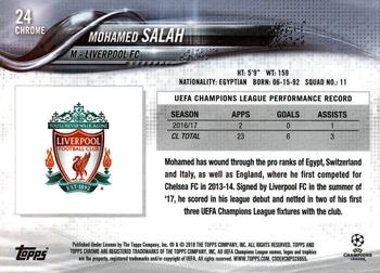 2017-18 Topps Chrome UEFA Champions League #24 Mohamed Salah Back