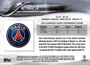2017-18 Topps Chrome UEFA Champions League #50 Neymar Jr. Back