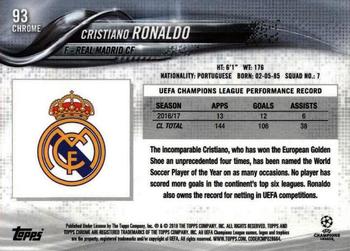 2017-18 Topps Chrome UEFA Champions League #93 Cristiano Ronaldo Back