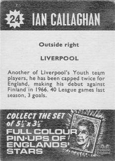 1967-68 A&BC Star Players #24 Ian Callaghan Back
