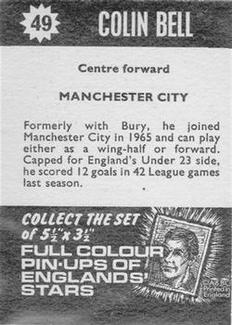 1967-68 A&BC Star Players #49 Colin Bell Back