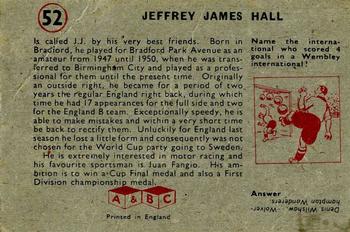 1958-59 A&BC Chewing Gum #52 Jeffrey Hall Back