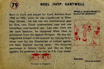 1958-59 A&BC Chewing Gum #79 Noel Cantwell Back