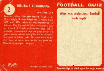 1959-60 A&BC Chewing Gum #2 Willie Cunningham Back