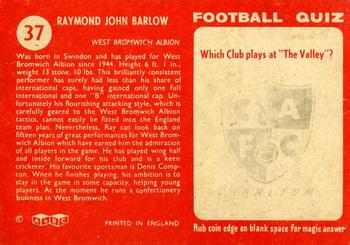 1959-60 A&BC Chewing Gum #37 Ray Barlow Back