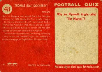 1959-60 A&BC Chewing Gum #48 Tommy Docherty Back