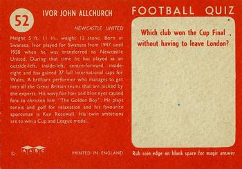 1959-60 A&BC Chewing Gum #52 Ivor Allchurch Back