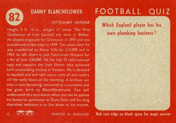 1959-60 A&BC Chewing Gum #82 Danny Blanchflower Back