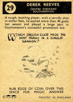 1960-61 A&BC Chewing Gum #29 Derek Reeves Back