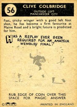 1960-61 A&BC Chewing Gum #56 Clive Colbridge Back