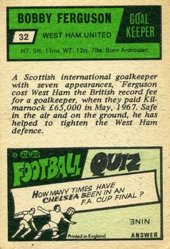 1969-70 A&BC Chewing Gum #32 Bobby Ferguson Back