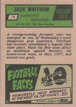 1969-70 A&BC Chewing Gum #79 Jack Whitham Back