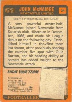 1970-71 A&BC Chewing Gum #34 John McNamee Back