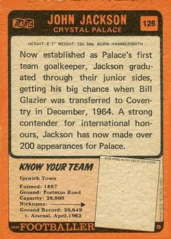 1970-71 A&BC Chewing Gum #126 John Jackson Back