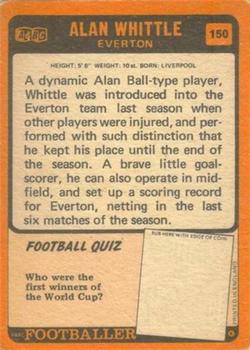 1970-71 A&BC Chewing Gum #150 Alan Whittle Back