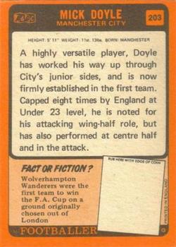 1970-71 A&BC Chewing Gum #203 Mick Doyle Back