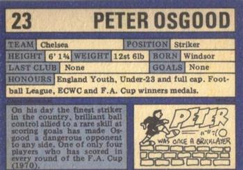 1973-74 A&BC Chewing Gum #23 Peter Osgood Back