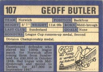 1973-74 A&BC Chewing Gum #107 Geoff Butler Back