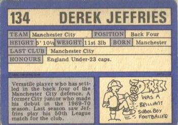 1973-74 A&BC Chewing Gum #134 Derek Jeffries Back