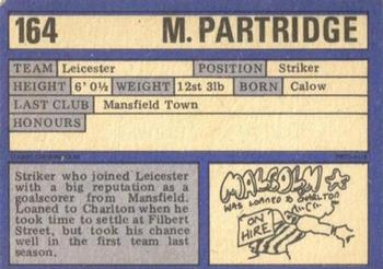 1973-74 A&BC Chewing Gum #164 Malcolm Partridge Back