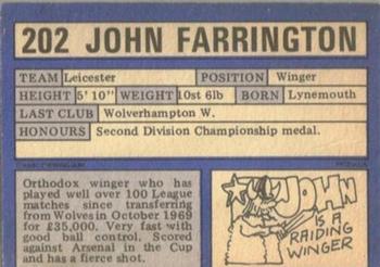 1973-74 A&BC Chewing Gum #202 John Farrington Back