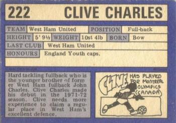 1973-74 A&BC Chewing Gum #222 Clive Charles Back
