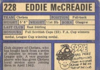 1973-74 A&BC Chewing Gum #228 Eddie McCreadie Back