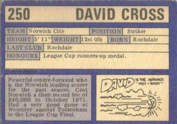 1973-74 A&BC Chewing Gum #250 David Cross Back