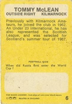 1968-69 A&BC Footballer (Scottish) #6 Tommy McLean Back