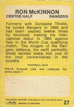 1968-69 A&BC Footballer (Scottish) #27 Ron McKinnon Back