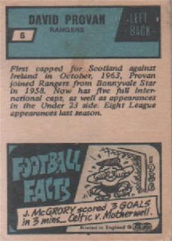 1969-70 A&BC Footballer (Scottish) #6 Dave Provan Back