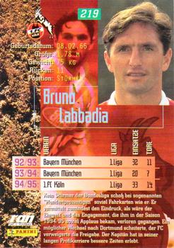 1995-96 Panini Bundesliga #219 Bruno Labbadia Back