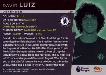 2018 Topps Platinum Premier League #110 David Luiz Back