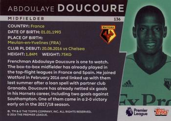 2018 Topps Platinum Premier League #136 Abdoulaye Doucoure Back