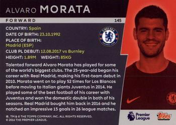 2018 Topps Platinum Premier League #145 Alvaro Morata Back
