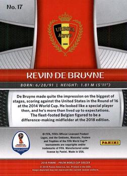 2018 Panini Prizm FIFA World Cup #17 Kevin De Bruyne Back