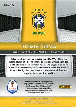 2018 Panini Prizm FIFA World Cup #27 Thiago Silva Back